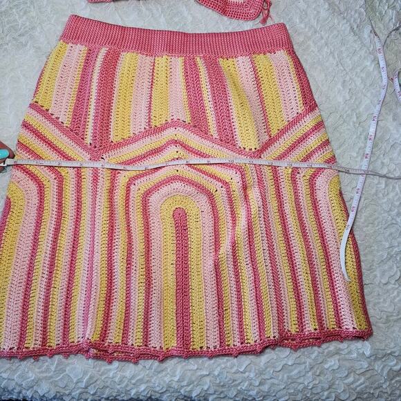 Anthropologie Capittana Hannah Knitted Skirt Set Medium / Large Pink - Picture 5 of 9